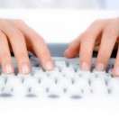 Hands on computer keyboard